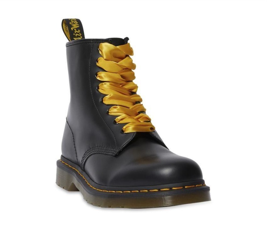 Amarelo 100% Tetoron Dr.martens Portugal Cadarços De Fita De 55 Polegadas (8 10 Olhos) Saída Branca