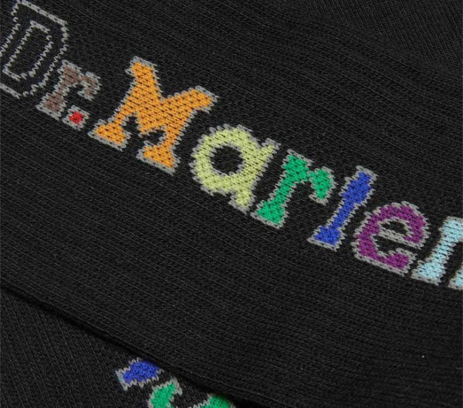 Meia Vertical De Orgulho De Saída Roxa Dr.martens Portugal Logotipo Vertical