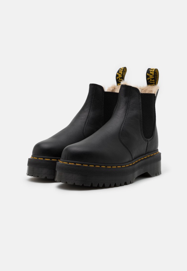 Dr.martens Portugal 2976 Botins De Plataforma Quádrupla Preto Preto Outlet