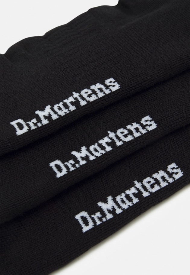 Dr.martens Portugal Short Double Doc 3 Pack Meias Unissex Black Blend Lisboa Black