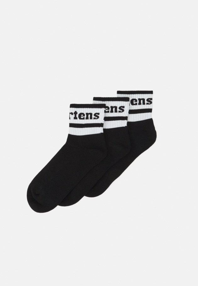 Preto Lisboa Dr.martens Portugal Short Atlético Unissex 3 Pack De Meias Pretas
