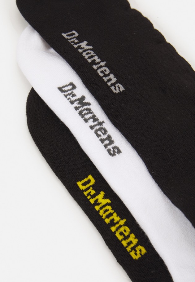 Outlet Double Doc 3 Pack Meias Unissex Dr.martens Portugal Black Black