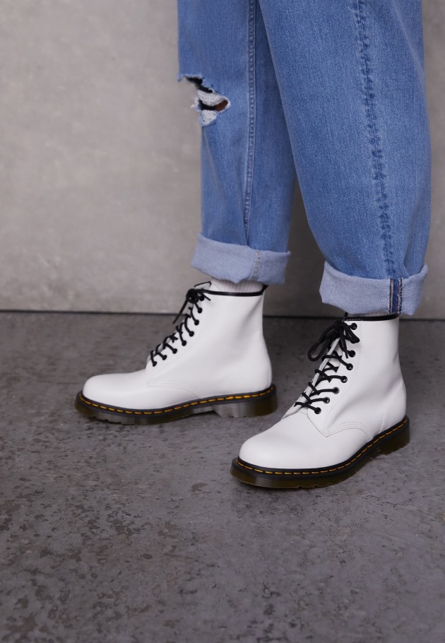 Branco Dr.martens Portugal 1460 Botins 8 Olhos Com Atacadores Lisboa Branco
