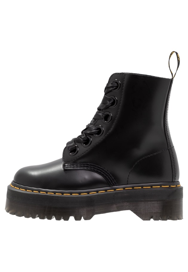 Dr. Bota Plataforma Martens Botins Plataforma Dr.martens Portugal Black Black Outlet