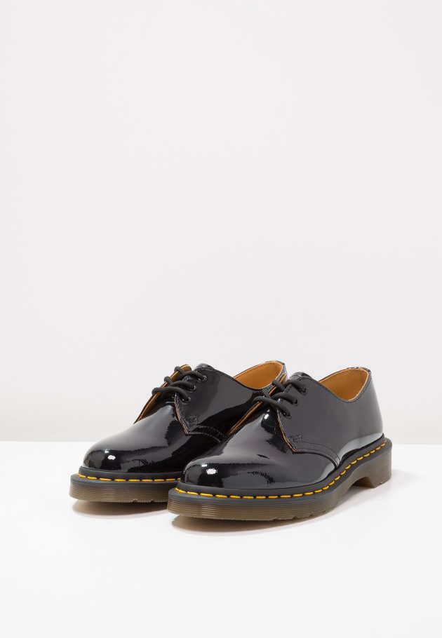 Lisboa Preto Dr.martens Portugal 1461 Sapato 3 Olhos Patente Lamper Lace Ups Preto