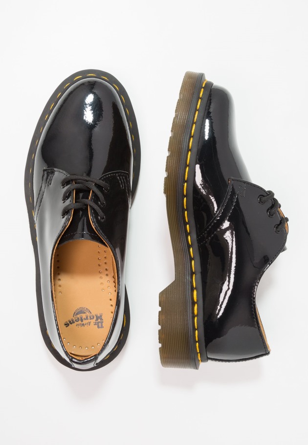 Lisboa Preto Dr.martens Portugal 1461 Sapato 3 Olhos Patente Lamper Lace Ups Preto