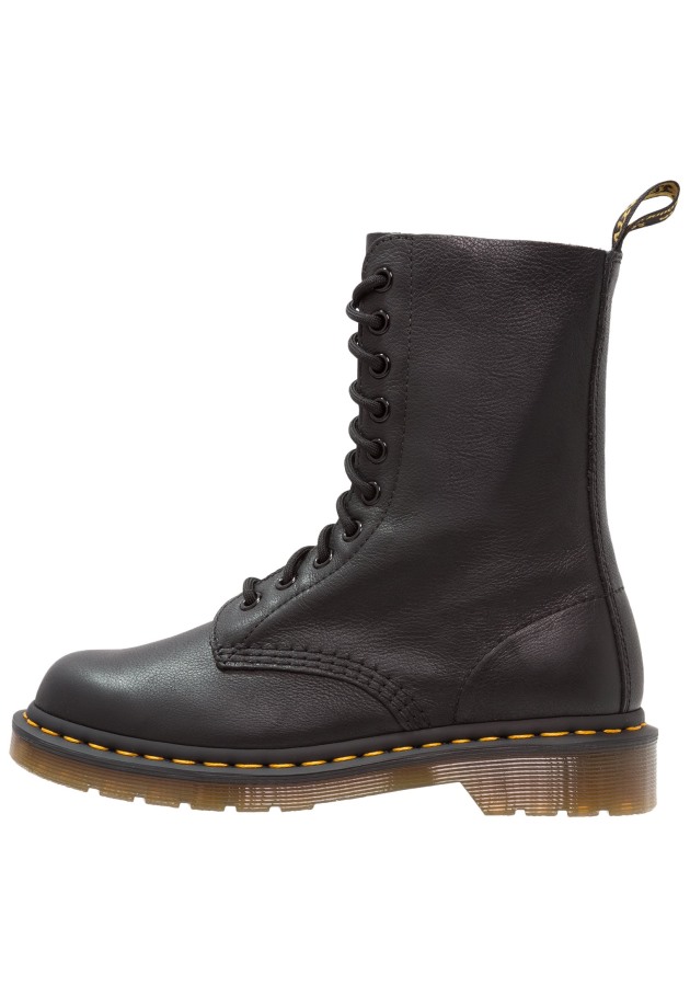 Botins Pretos Dr.martens Portugal 1490 10 Eye Virginia Com Atacadores Lisboa Preto
