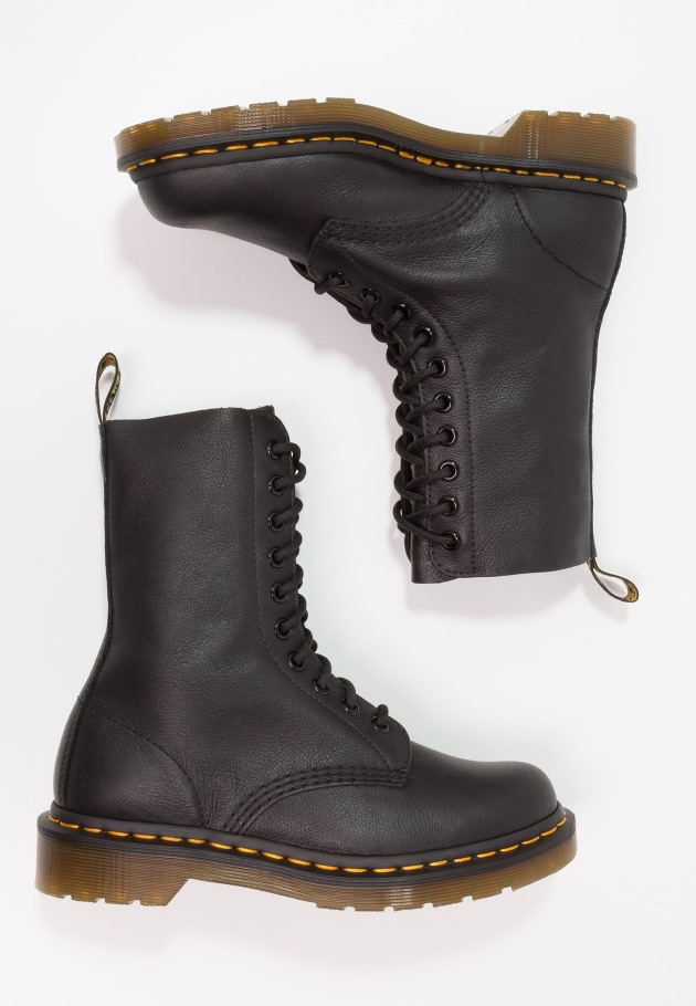 Botins Pretos Dr.martens Portugal 1490 10 Eye Virginia Com Atacadores Lisboa Preto