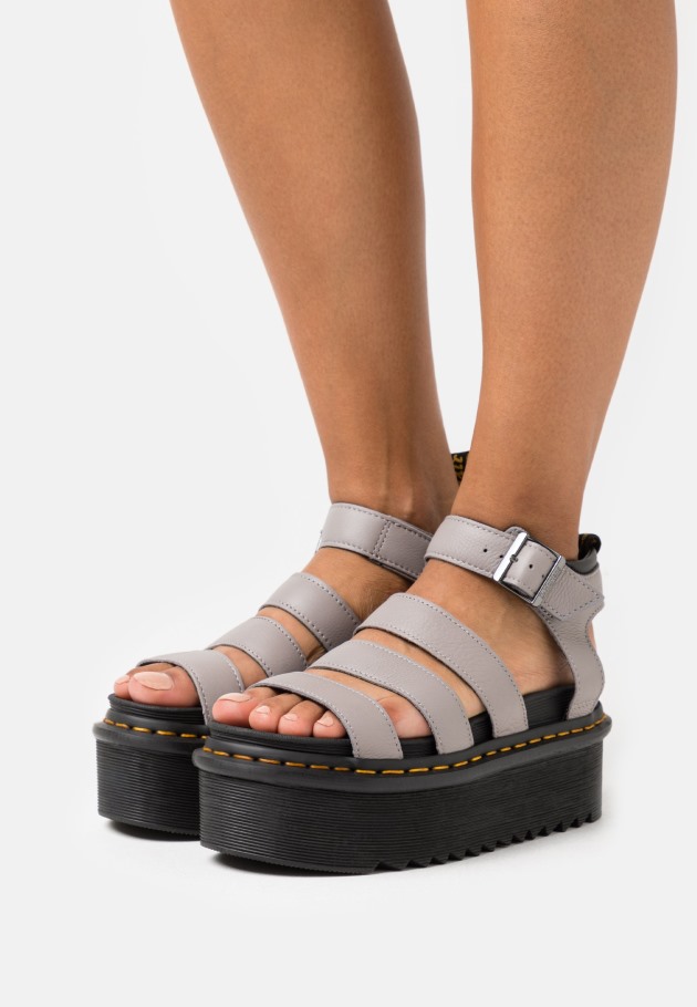 Sandálias De Plataforma Quádrupla Dr.martens Portugal Blaire Cinza Pisa Cinza Lisboa